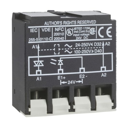 Picture of LA4DWB Στοιχείο Interface Στατικό 24VDC/250VACγια LC1D09-D115