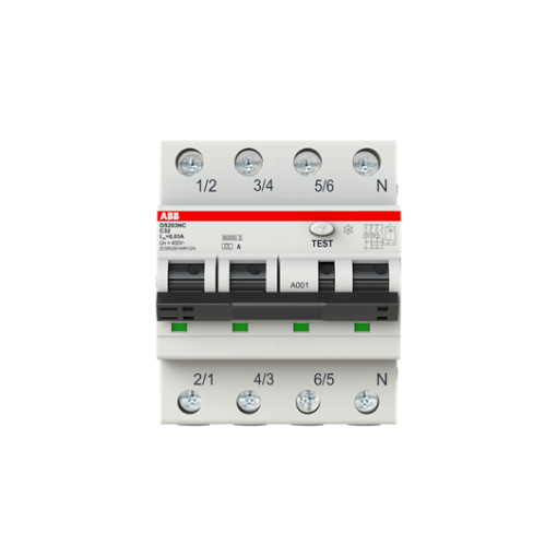 Picture of DS203NC C32 A30 Ρελέ Διαρροής με Ασφάλεια 3P+N C32A 30mA Τύπου A 6kA