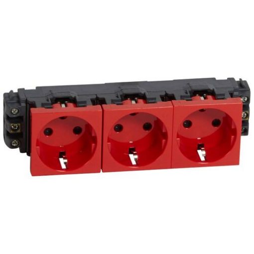 Εικόνα της Πρίζα Σούκο UPS Τριπλή Κόκκινη με Βίδες Mosaic 077623