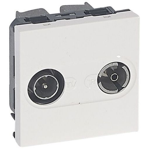 Εικόνα της Πρίζα TV-RD Διέλευσης Λευκή Mosaic 078787