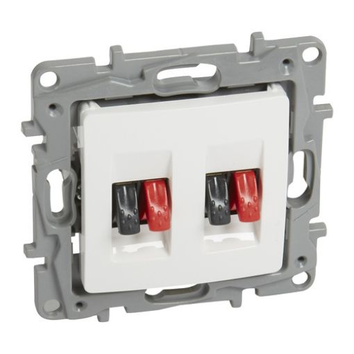 Εικόνα της Διπλή Πρίζα Ηχείων Λευκή Niloe 764581