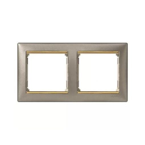 Εικόνα της Πλαίσιο 2 Θέσεων Οριζόντιο Τιτάνιο/Χρυσό Valena 770362