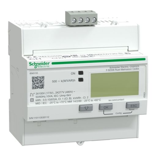 Picture of A9MEM3155 Τριφασικός Μετρητής Ενέργειας 63Α Modbus 1+1 I/O Πολλαπλή Τιμολόγηση iEM3155