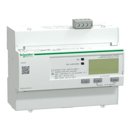 Picture of A9MEM3355 Τριφασικός Μετρητής Ενέργειας 125Α Modbus 1+1 I/O Πολλαπλή Τιμολόγηση iEM3355