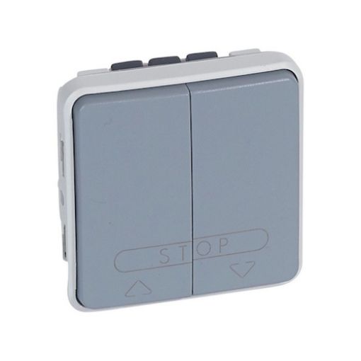 Εικόνα της Μηχανισμός Μπουτόν Ρολών Γκρι IP55 PLEXO 069539