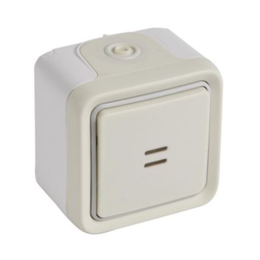 Εικόνα της Διακόπτης Α/Ρ Φωτεινός Επίτοιχος Λευκός IP55 Πλήρης PLEXO 069753