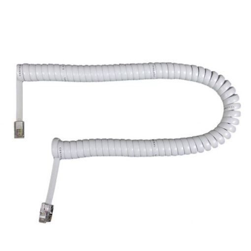 Εικόνα της Σπιράλ Ακουστικού Τηλεφώνου με Κλιπς RJ9 (4P4C) 34cm Λευκό