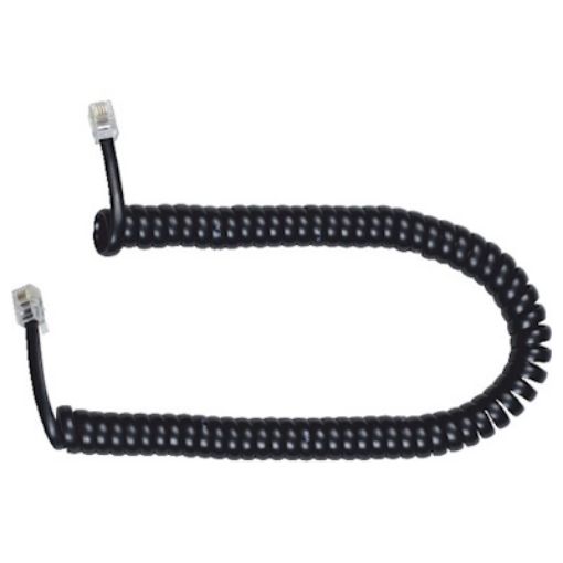 Εικόνα της Σπιράλ Ακουστικού Τηλεφώνου με Κλιπς RJ9 (4P4C) 34cm Μαύρο