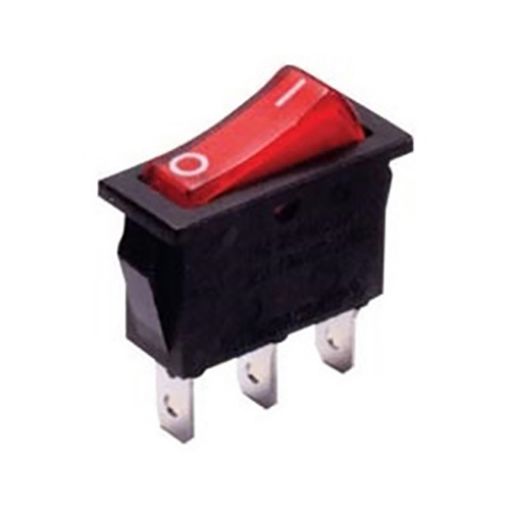 Εικόνα της Διακόπτης Rocker Μεσαίος με Λυχνία 3P ON-OFF Κόκκινος 16A/250V PS8C-6