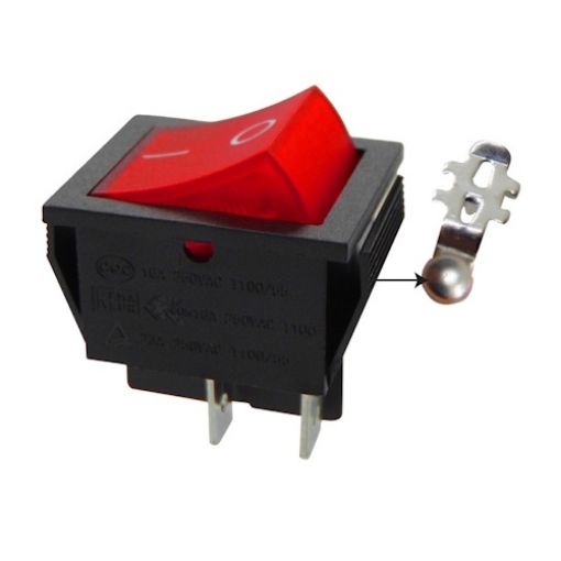 Εικόνα της Διακόπτης Rocker Μεγάλος με Λυχνία 4P ΟΝ-OFF Κόκκινος 23A/250V RK1-01F