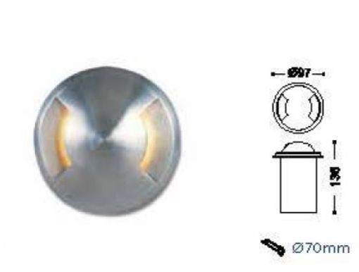 Εικόνα της Φωτιστικό Δαπέδου Χωνευτό Στρογγυλό Δύο Δεσμών Γκρι