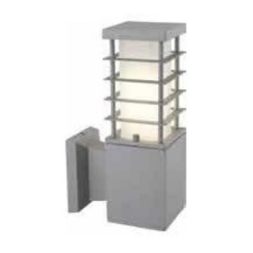Εικόνα της Φωτιστικό Απλίκα Επίτοιχο Τετράγωνο Πυρσός με Σκίαστρο Γκρι