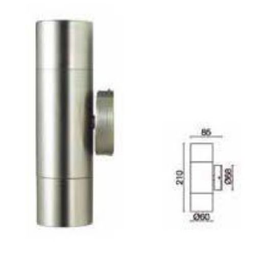 Εικόνα της Φωτιστικό Σποτ Επίτοιχο Κυλινδρικό UP-DOWN Γκρι