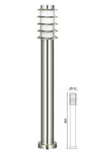 Εικόνα της Φωτιστικό Δαπέδου Κυλινδρικό Κολόνα με Γρίλιες Γκρι