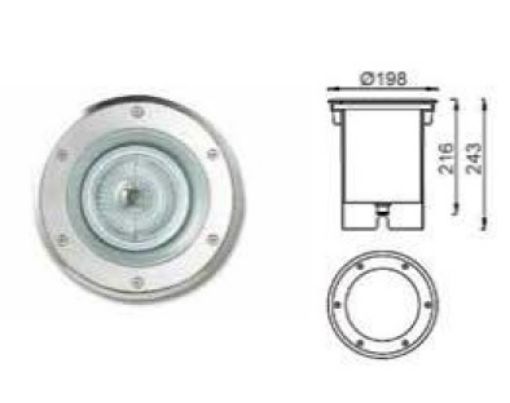 Εικόνα της Φωτιστικό Δαπέδου Χωνευτό Στεγανό Κυλινδρικό BT7006P-AR111-SS