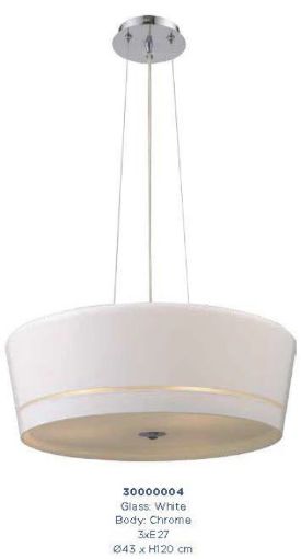 Εικόνα της Φωτιστικό Κρεμαστό VANNY με Γυαλί Λευκό 6809-LP
