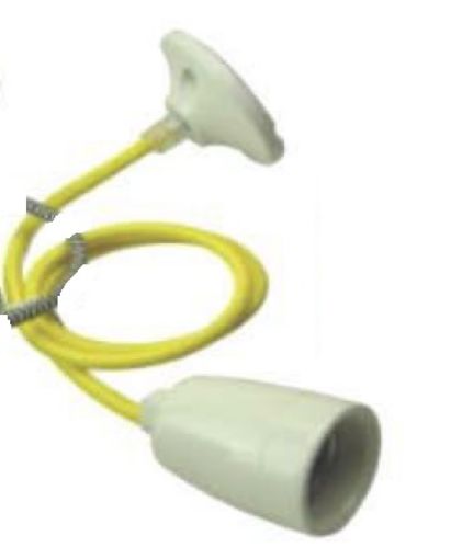 Εικόνα της Ανάρτηση Κεραμική 2x0.75mm² E27 Λευκή DS-C-01-W