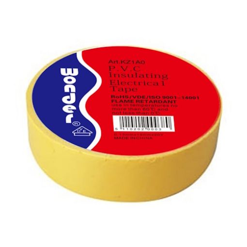 Εικόνα της Μονωτική Ταινία Κίτρινη 0.13mmx19mmx20Y WONDER