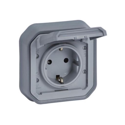 Εικόνα της Πρίζα Σούκο Χωνευτή Γκρι IP55 Πλήρης PLEXO 069834L