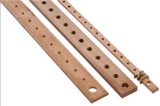 Picture of Μπάρα Χαλκού 32x5 με Τρύπες Μ6 (1m) 400A BRF1020