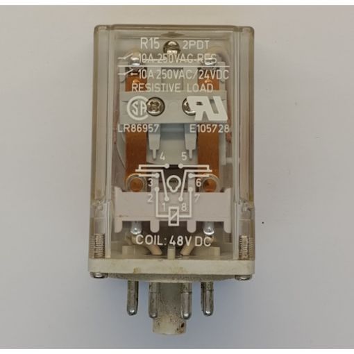 Εικόνα της Ρελέ Τύπου Λυχνίας 8 Ποδών 48VDC 2C/O 10A