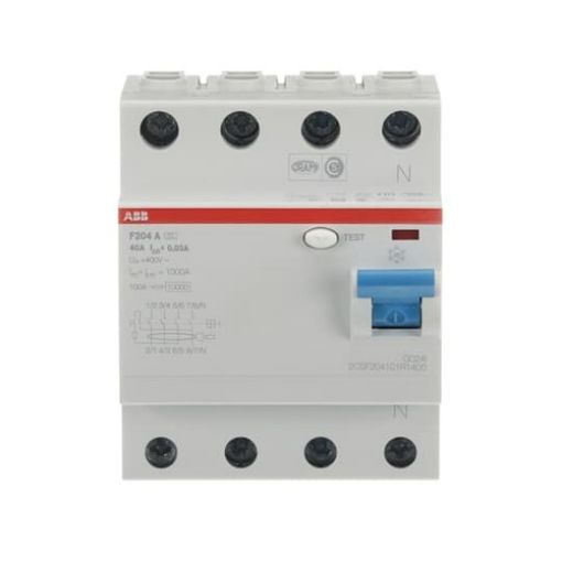 Εικόνα της F204A-40A/0,03 Ρελέ Διαρροής 4P 40A 30mA Τύπου A