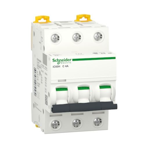 Picture of A9F84304 Miniature Circuit Breaker 3P 4A C 10kA iC60H
