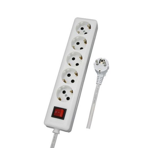 Picture of Multi-socket 5 Socket Side with Cable 3G1.5mm² 3m with Switch 35223