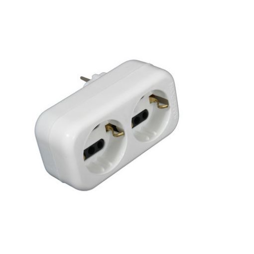 Picture of Adapter 1 Schuko to 2 Schuko or 4 Bipolar 51302