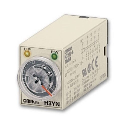 Picture of H3YN-2 200-230VAC 0.1S-10M Time Relay 8 flat legs (2 timing) 28x21.5mm