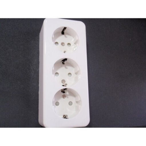 Picture of Schuko Triple Safety Wall Socket MINI