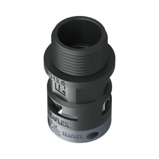 Picture of PG13.5 Connector for Φ12 Spiral Cable, IP66, Black, 6BSM12P13