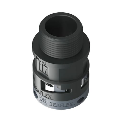 Picture of PG16 connector for Φ17 spiral cable, IP66, Black, 6BSM17P16