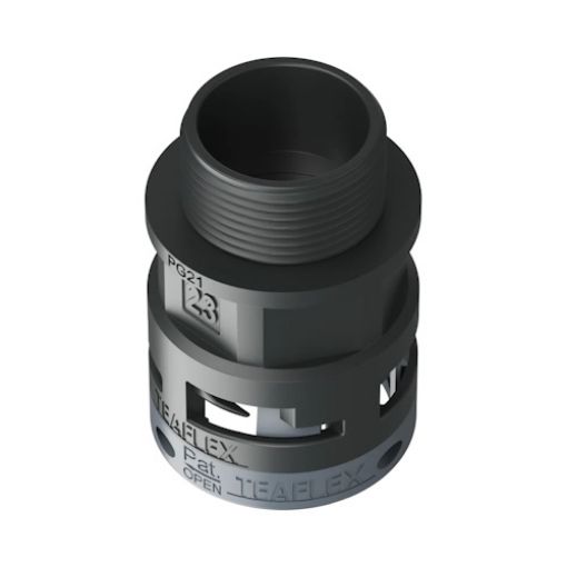 Picture of PG21 connector for Φ23 spiral cable, IP66, Black, 6BSM23P21