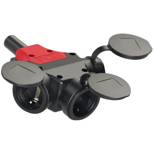 Picture of 25311-s 3-Outlet Cross Schuko Rubber IP44