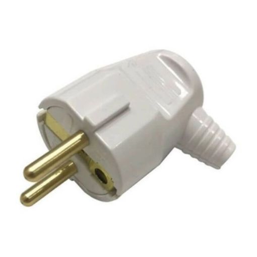 Picture of Schuko Male Angled Unbreakable White Plug