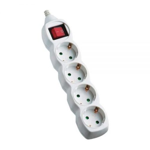 Picture of Πολύπριζο 4 Σούκο με Καλώδιο 3G1.5mm² 3m Λευκό με Διακόπτη