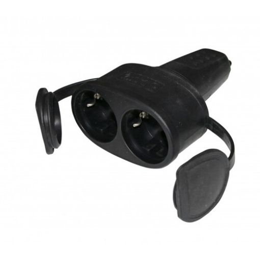 Picture of Female Schuko Plug Double PVC with Cap 16A 15-119