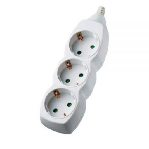 Picture of Πολύπριζο 3 Σούκο με Καλώδιο 3G1.5mm² 5m Λευκό χωρίς Διακόπτη