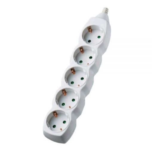 Picture of Πολύπριζο 5 Σούκο με Καλώδιο 3G1.5mm² 5m Λευκό χωρίς Διακόπτη