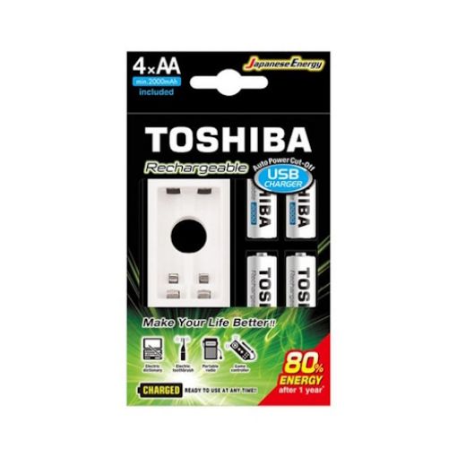 Picture of Battery Charger + 4 AA Batteries 2000mAh TNHC-6GME CB