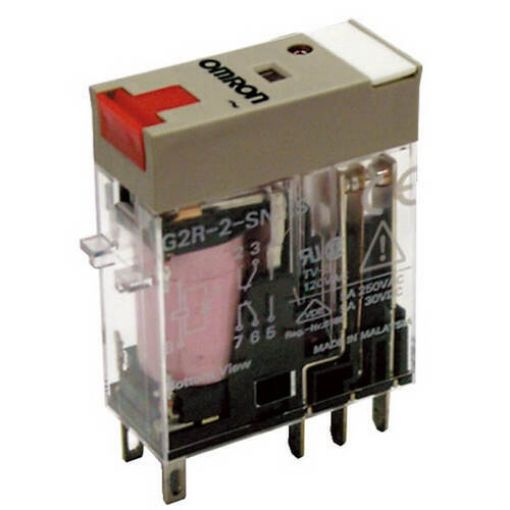 Picture of G2R-2-SNI 230VAC Microrelay 8 Pins 2C/O 5A with Led+Test Button