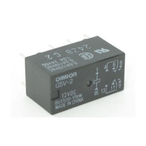 Picture of G5V-2 12VDC Miniature Micro Relay 2C/O 2A 8 Pins PCB