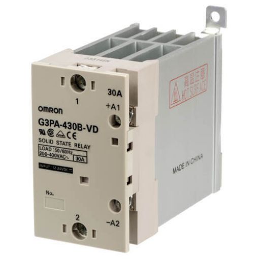 Picture of G3PA-430B-VD 12-24VDC In. Solid State Relay Out:30A 200-400VAC with heat sink