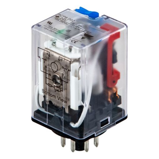 Picture of 8 Pin Lamp Type Relay 12VDC 2C/O 10A RCP800212VDC
