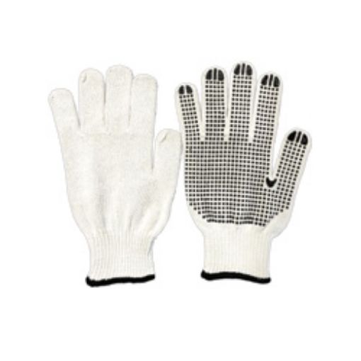 Picture of White Gloves No.9 Cotton with PVC Coating Spikes (Palm+Fingers)