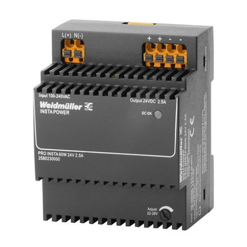 Picture of PRO INSTA 60W 24V 2.5A Rail Mount Power Supply 2580230000