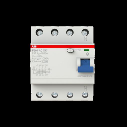 Εικόνα της F204AC-25/0,03 Ρελέ Διαρροής 4P 25A 30mA Τύπου AC
