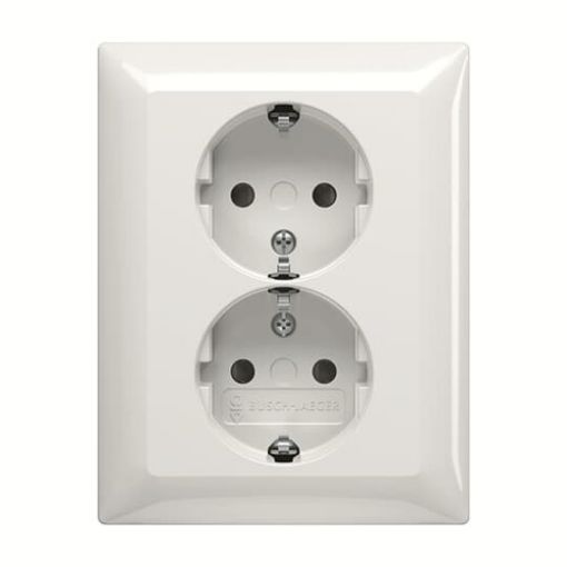 Picture of 202 EUJ-94 Schuko Double Recessed Socket White Basic