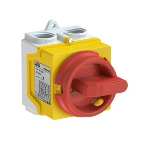 Picture of ONE20M3Y Load Break Switch in Box 3P 20A IP67 Yellow/Red